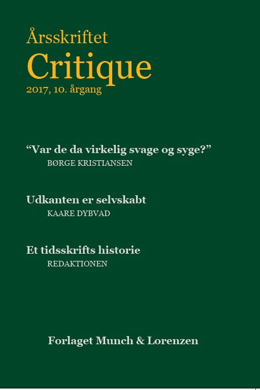 Årsskriftet Critique abonnement